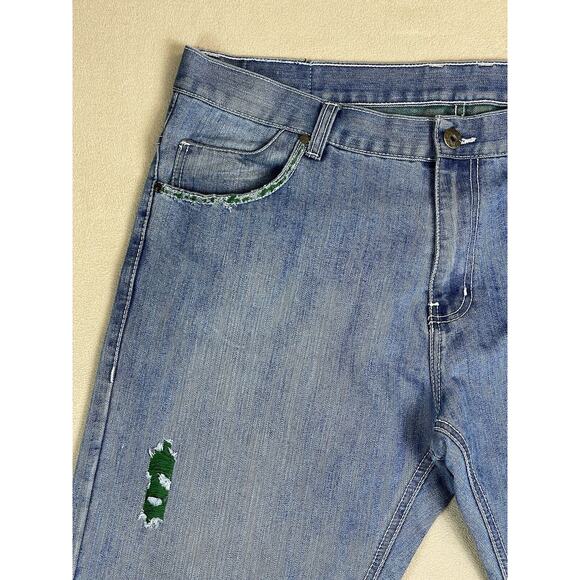 Dodeca Jeans Mens 40x33 Blue Relaxed Baggy Fit 90s Retro Distressed Wide Leg - Picture 3 of 13